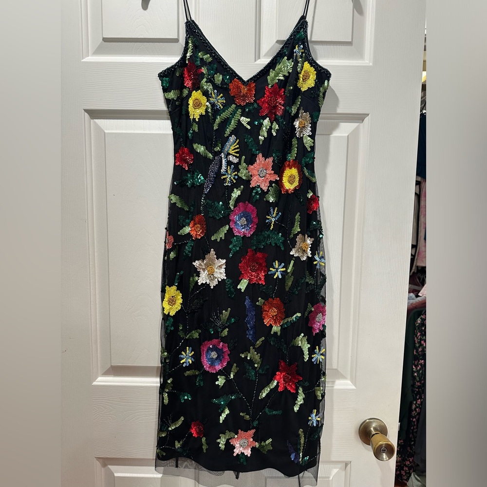 Gianni Bini Black and Red Sheath Midi Dress